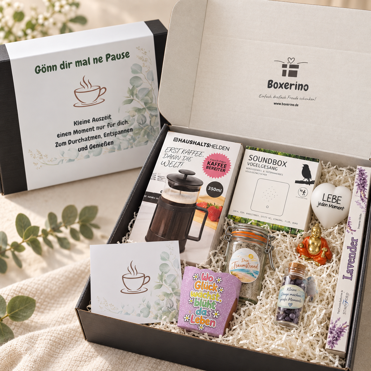 Gönn dir mal ’ne Pause – die Box für kleine Auszeiten im Alltag. ☕🌿
