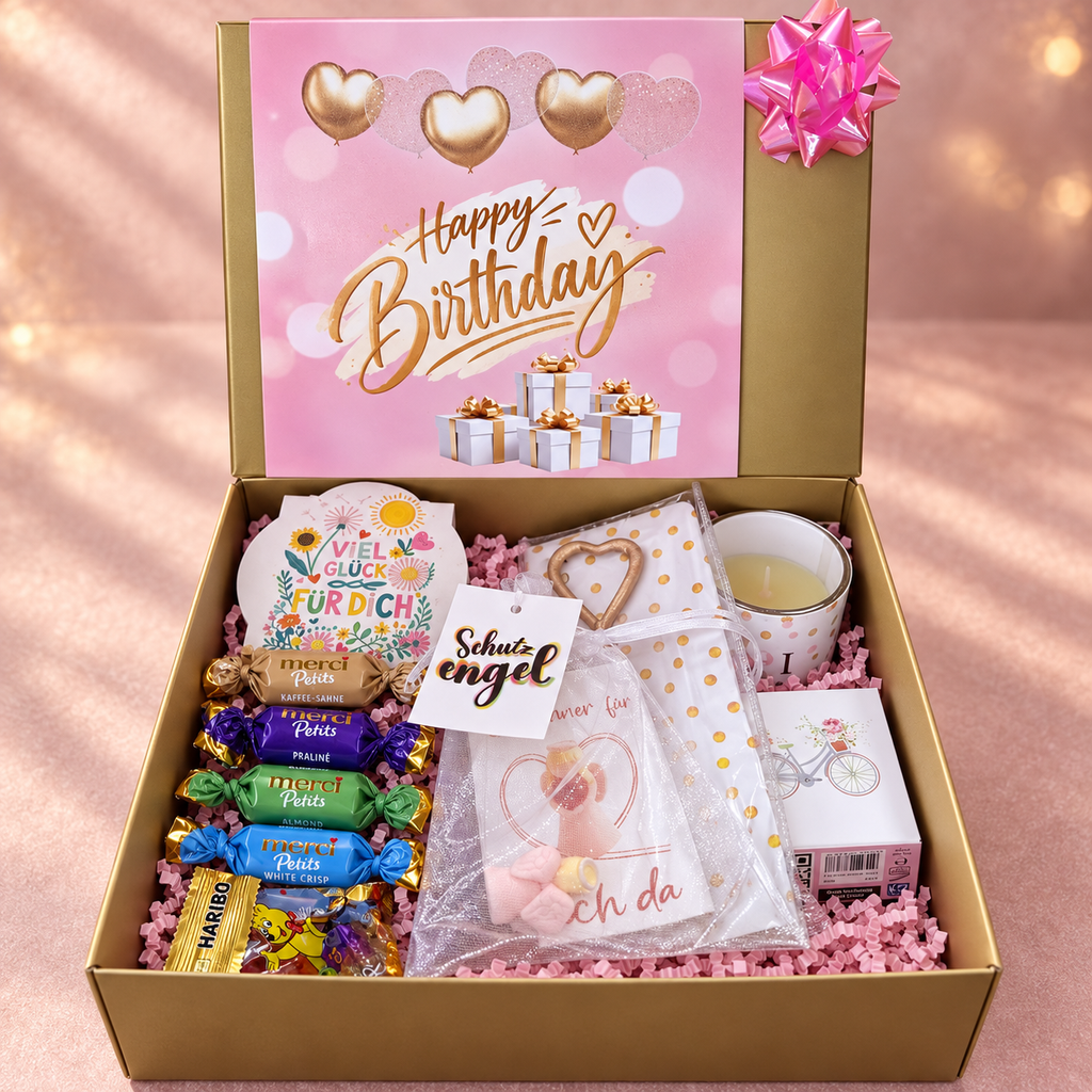 Happy Birthday, Girly – die rosa Box voller Glück und kleiner Lieblingsmomente. 💕🎂
