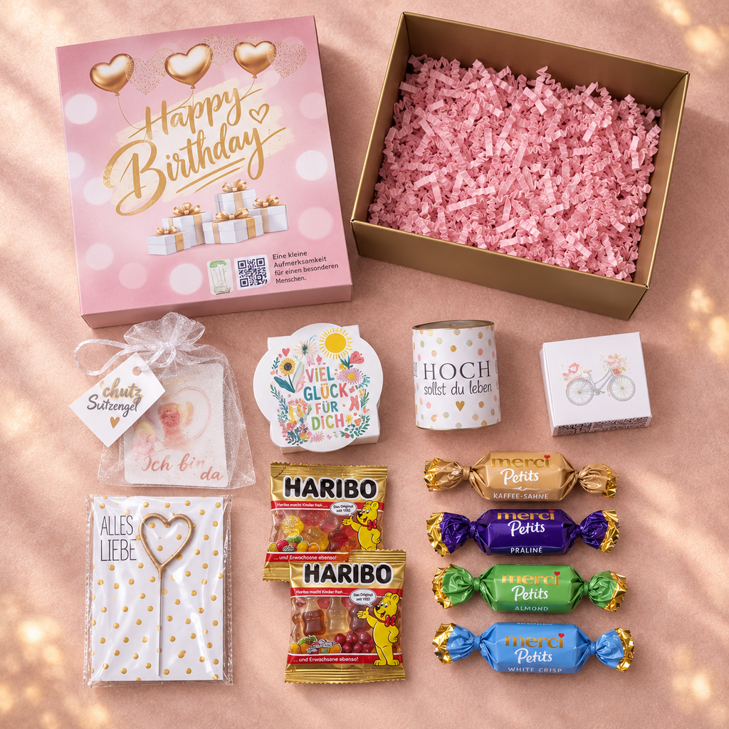 Happy Birthday, Girly – die rosa Box voller Glück und kleiner Lieblingsmomente. 💕🎂
