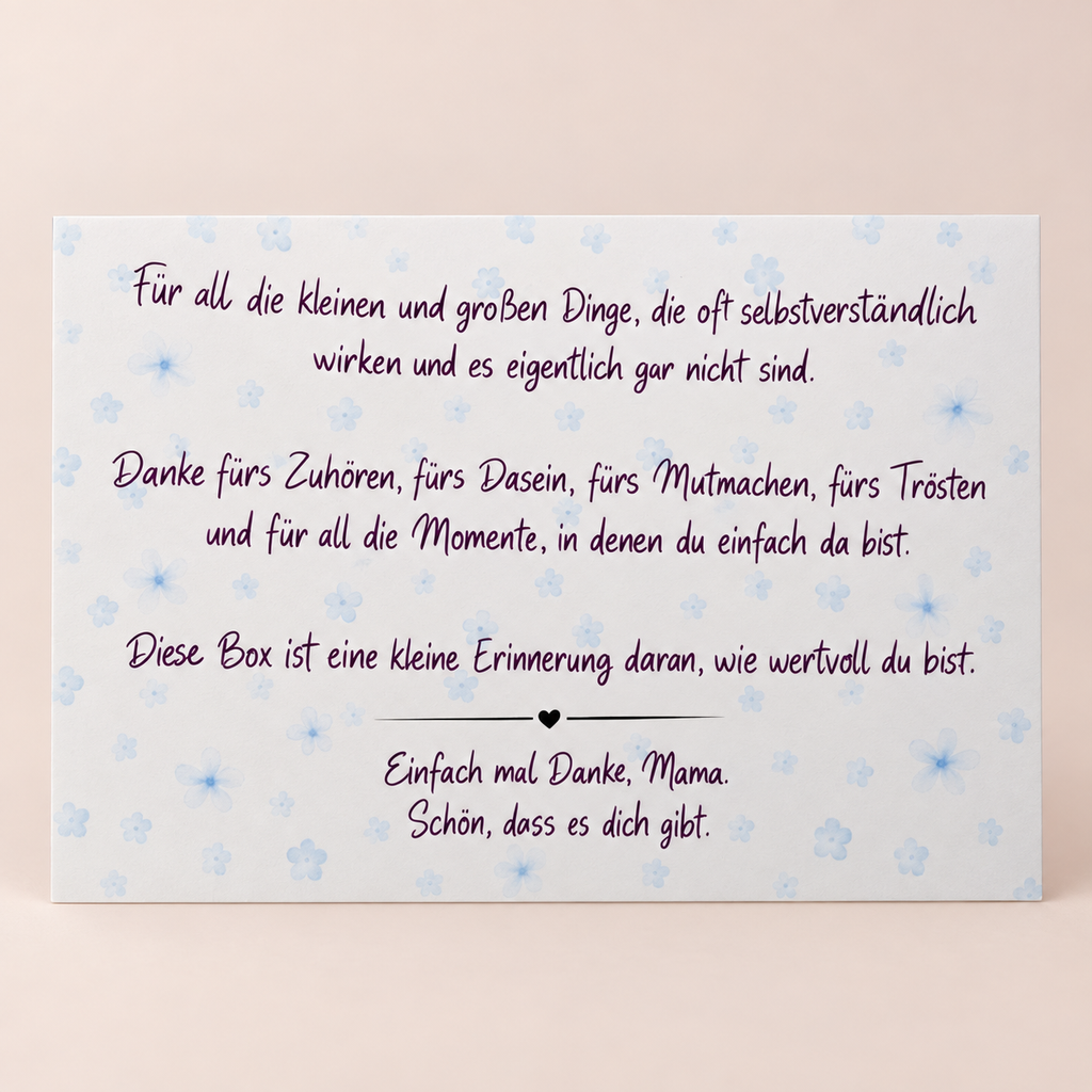 Danke Mama – eine Box für einen ganz besonderen Menschen. 💕🌷